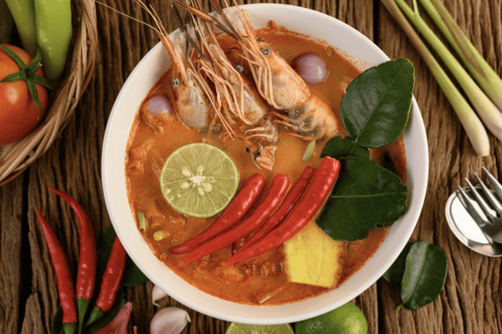 Thai cuisine is famous for its spicy and sour flavors